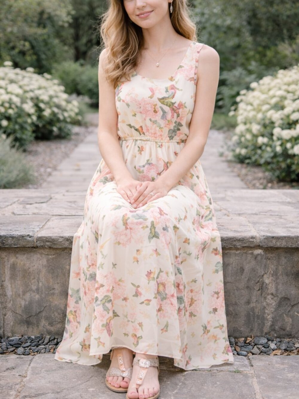 BOHO Summer Maxi Dress Pink Butterflies Summer Dresses for Women Relaxed fit